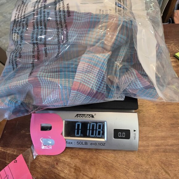 Original Penguin Shirt Mens 2XL Blue Pink Plaid Button Down Mosaic EcoVero Logo - Picture 16 of 16